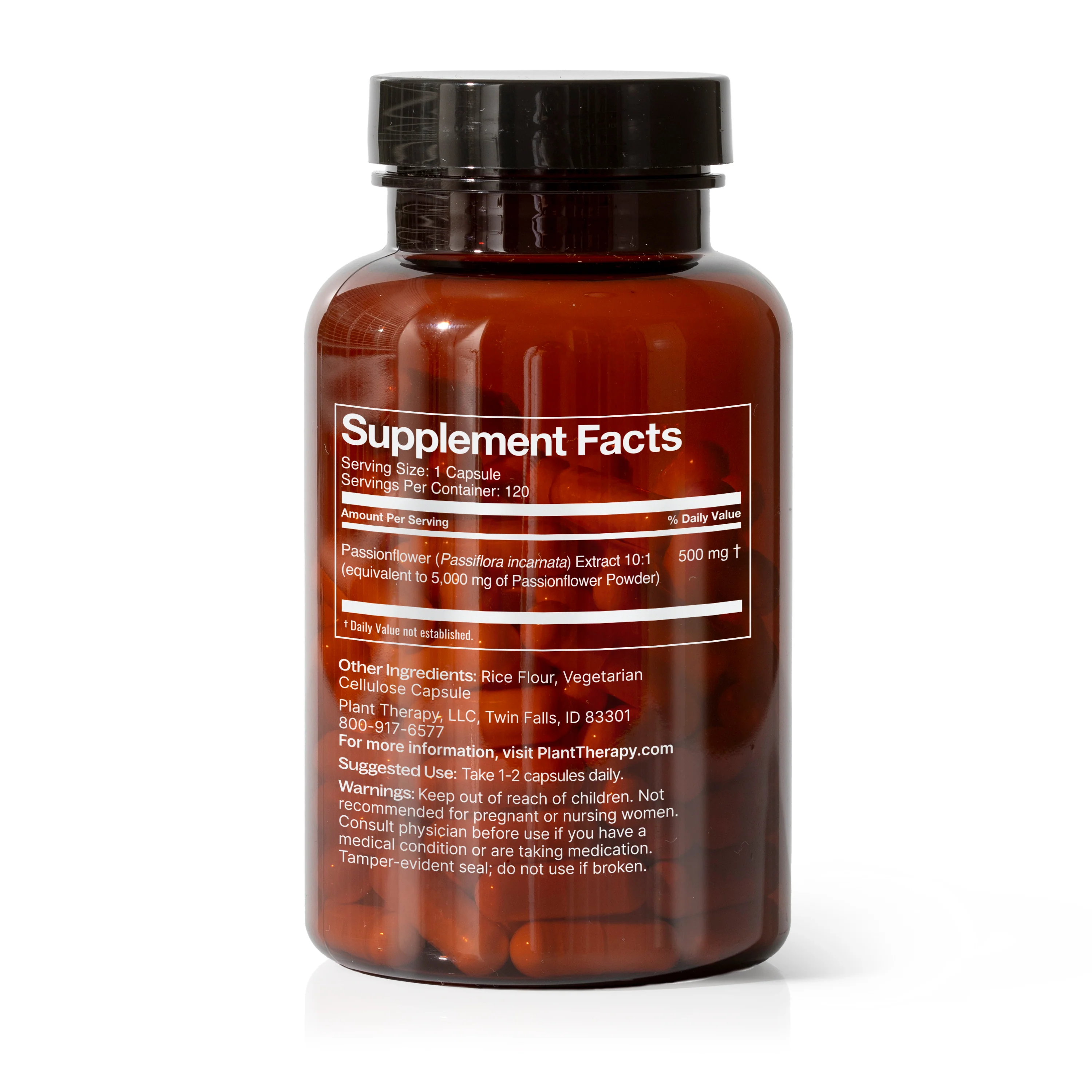 Passionflower Herbal Supplement - 120 Capsules - Image 3